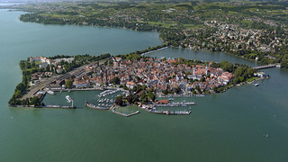Aerial view of Lindau at Lake Constance